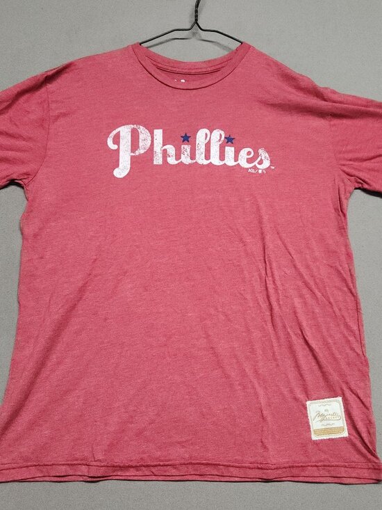 Majestic Select Other - Majestic Philadelphia Phillies T Shirt M Cotton Graphic Tee Red Heather 127